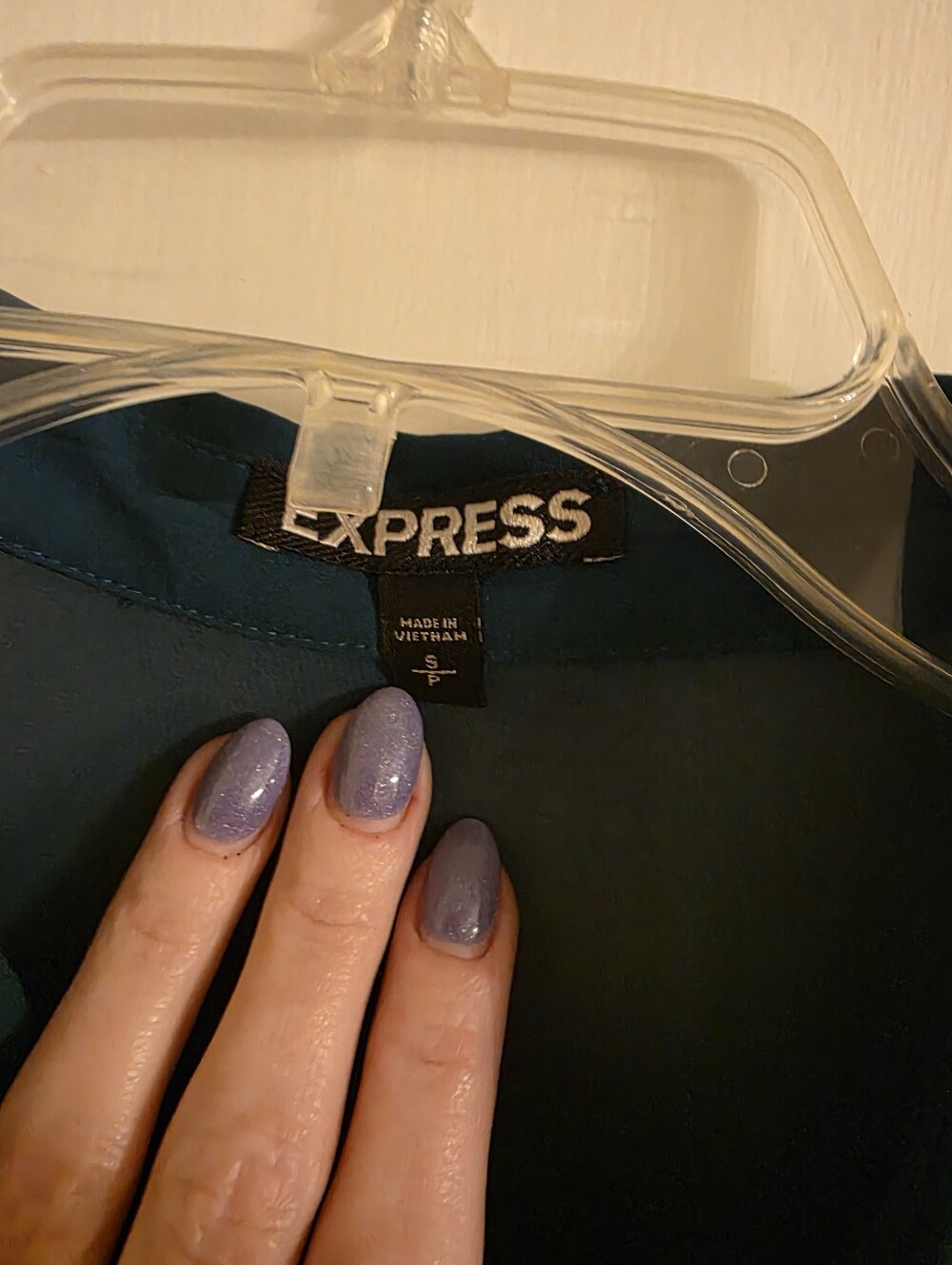 Express Classic Teal Shirt Dress with Waist Tie - Picture 4 of 8